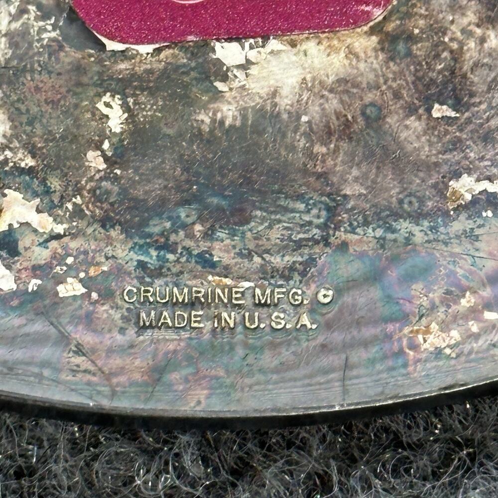 Western Texas Rangers COWBOY Belt Buckle! VINTAGE! RARE! Crumrine! SILVER PLATED - Picture 6 of 7